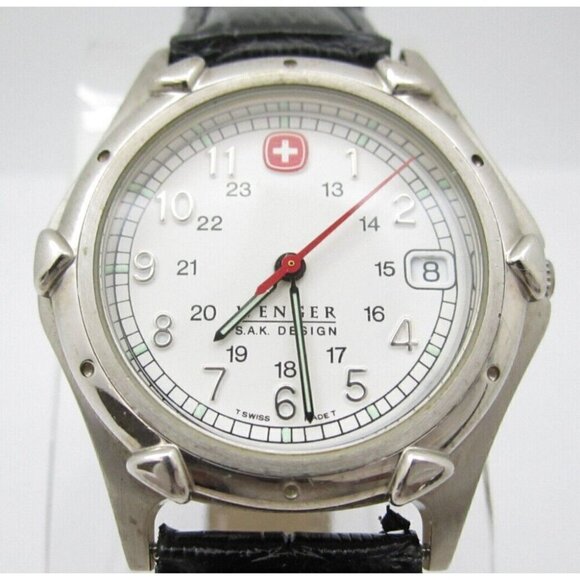 Women Wenger SAK Quartz WR Analog 37mm Dial Round Watch (G717) "New Battery" - Picture 1 of 9